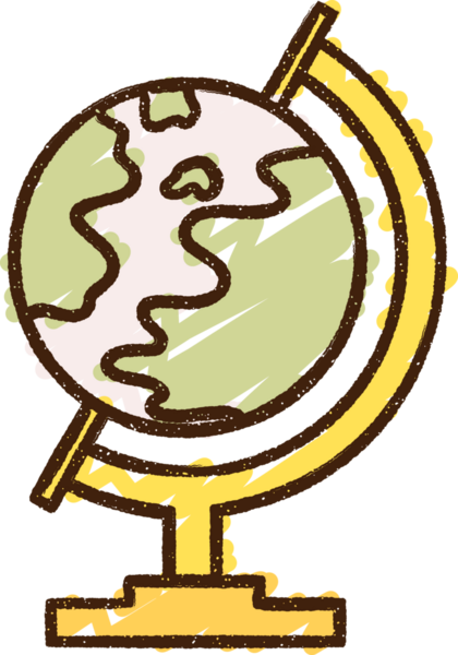 Bir insan tarafından çizilen Dünya Tebeşiri