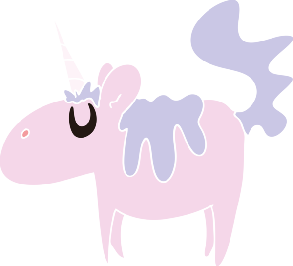 Bir insan tarafından çizilmiş tuhaf tek boynuzlu at.