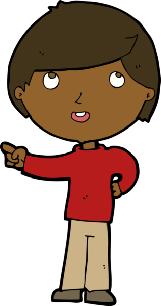 Çizgi film çocuğu bir insan tarafından çizilmiş.