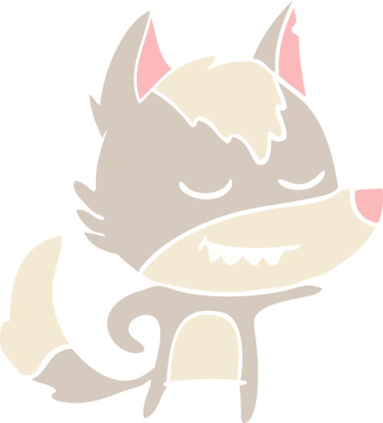 Bir insan tarafından çizilmiş düz renkli çizgi film kurdu.