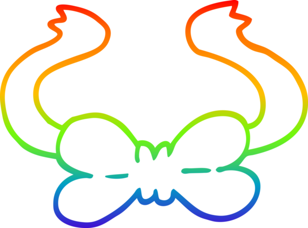 gökkuşağı gradyan çizgi çizimi bir insan tarafından çizilmiş bir papyon