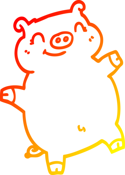 Bir insan tarafından çizilmiş çizgi film domuzu çizimi.