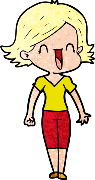 Bir insan tarafından çizilmiş mutlu bir kadın.