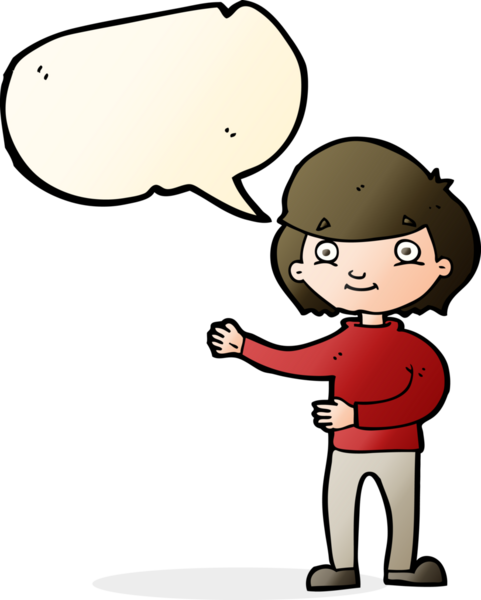 Bir insan tarafından çizilmiş konuşma balonu olan mutlu bir insan çizgi filmi.