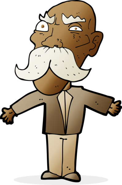 Bir insan tarafından çizilmiş kızgın yaşlı bir adam.