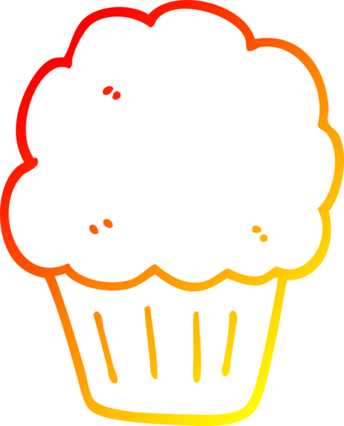 Bir insanın çizdiği çizgi film kekinin sıcak gradyan çizgisi.