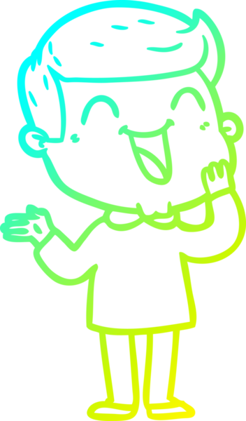 Bir insan tarafından çizilmiş mutlu bir adamın soğuk çizgi çizimi.