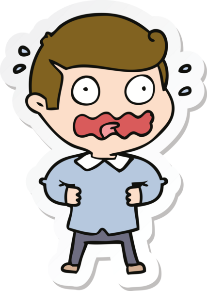 Bir insan tarafından çizilmiş karikatür adamın çıkartması.