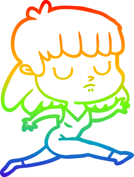 gökkuşağı gradyan çizgi çizimi bir insan tarafından çizilen ilgisiz bir kadın çizgi filmi