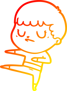 Bir insan tarafından çizilen huysuz bir çocuğun sıcak çizgi çizimi.