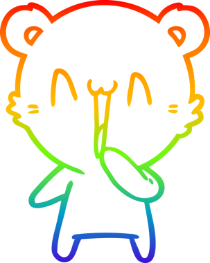 gökkuşağı gradyanı çizimi bir insan tarafından çizilmiş mutlu ayı karikatürü