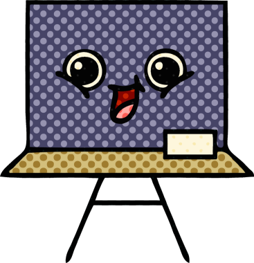 bir insan tarafından çizilmiş bir karatahtanın çizgi roman tarzı