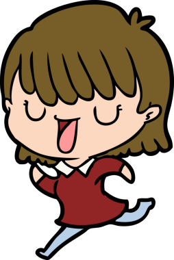 Bir insan tarafından çizilmiş karikatür kadın.