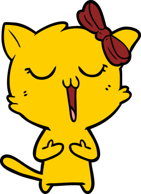 Bir insan tarafından çizilmiş çizgi film kedisi.