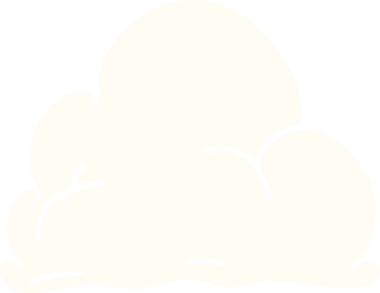 Bir insan tarafından çizilmiş kabarık beyaz bulutlar.