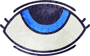 Bir insan tarafından çizilmiş retro grunge desen göz karikatürü.