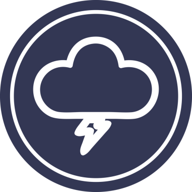 Bir insan tarafından çizilmiş fırtına bulutu dairesel simgesi