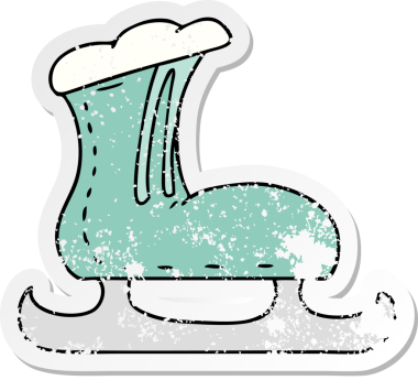 Bir insan tarafından çizilmiş bir buz pateni botunun çizilmiş karikatürü.