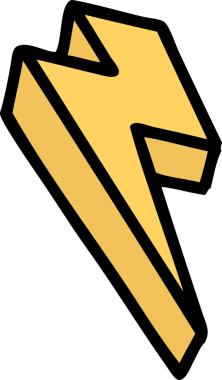 Bir insan tarafından çizilmiş geleneksel yıldırım şeklinde dövme.