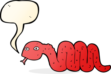 Bir insan tarafından çizilmiş komik bir çizgi film yılanı.