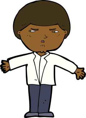 Bir insan tarafından çizilmiş rahatsız bir adam.