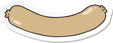 Bir insan tarafından çizilmiş bir sosisin çıkartması.