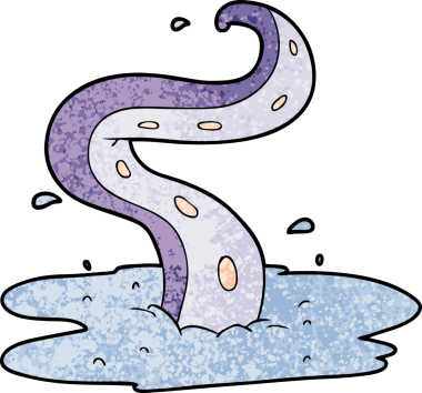 bir insan tarafından çizilmiş çizgi film dokunaçları