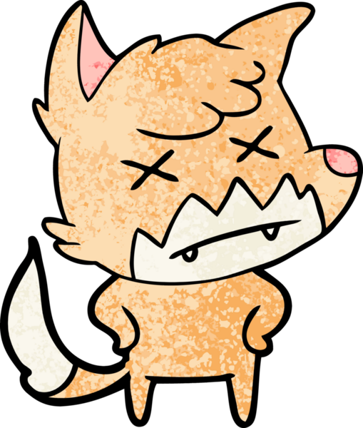 Bir insan tarafından çizilmiş ölü tilki çizgi filmi