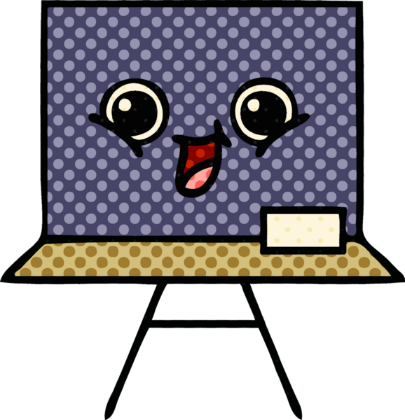 bir insan tarafından çizilmiş bir karatahtanın çizgi roman tarzı