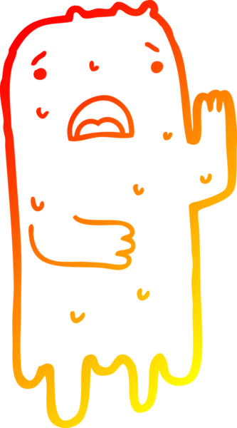 Bir insan tarafından çizilmiş bir çizgi film hayaletinin sıcak çizgi çizimi