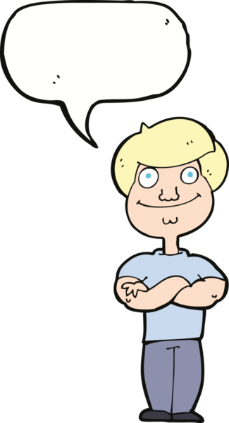 Bir insan tarafından çizilmiş konuşma balonlu mutlu adam çizgi filmi.