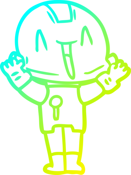 Bir insan tarafından çizilmiş soğuk gradyan robot çizimi