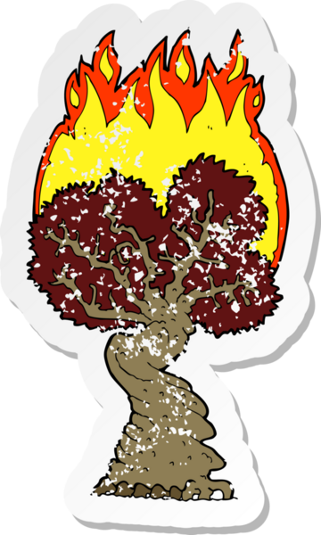 Bir insan tarafından çizilmiş yanan bir çizgi filmin gerilimli yapıştırması.