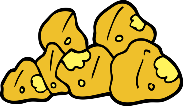 Bir insan tarafından çizilmiş altın kümeleri.