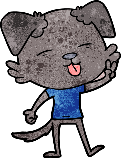 Bir insan tarafından çizilmiş bir çizgi film köpeği.