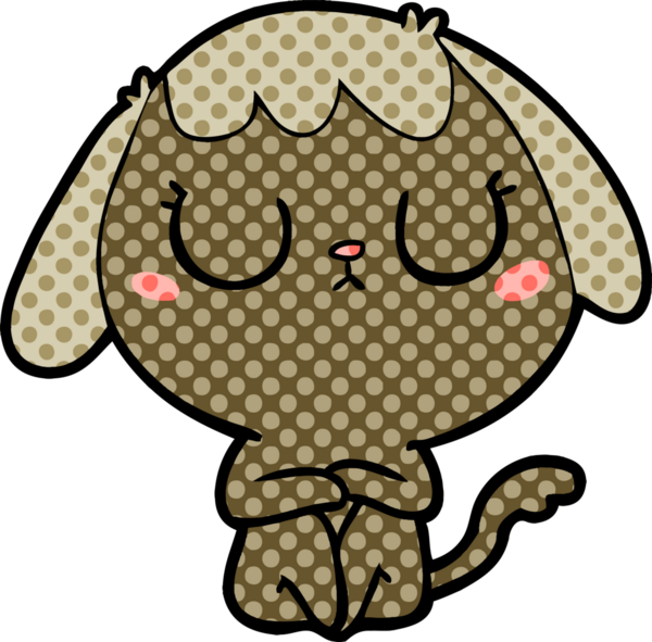 Bir insan tarafından çizilmiş şirin bir çizgi film köpeği.