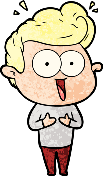 Bir insan tarafından çizilmiş çizgi film bakışlı adam.