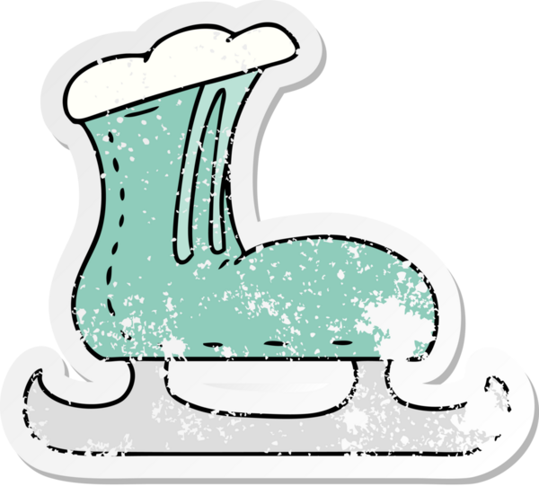 Bir insan tarafından çizilmiş bir buz pateni botunun çizilmiş karikatürü.