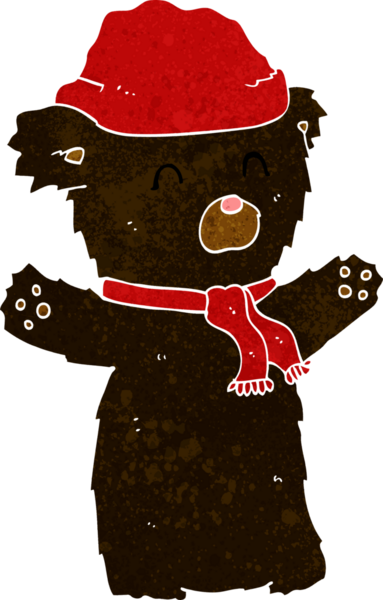 Bir insan tarafından çizilmiş şirin siyah ayı.