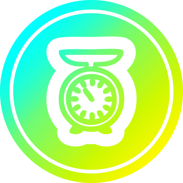 Bir insan tarafından çizilen serin gradyan bitiş ile dairesel simgeyi tartmak