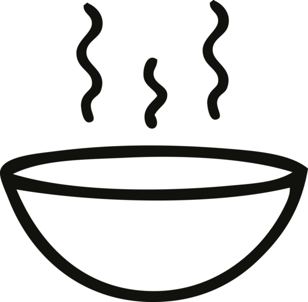 Bir insan tarafından çizilmiş sıcak çorbanın karikatürü.