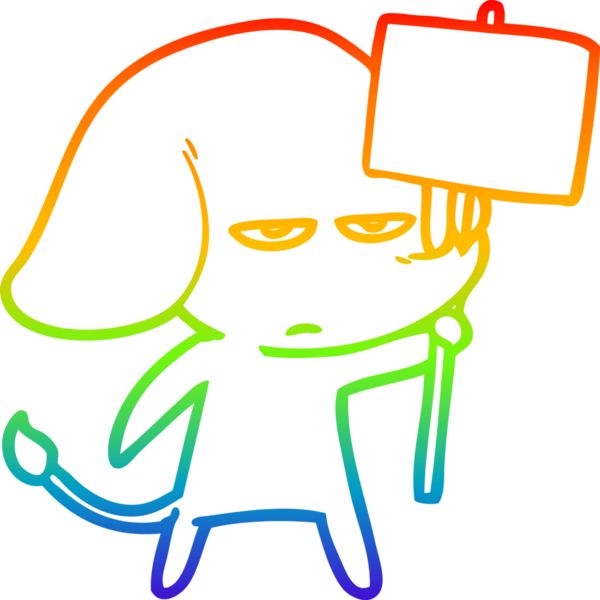 gökkuşağı gradyan çizimi bir insan tarafından çizilmiş bir karikatür fili