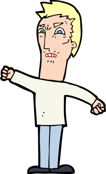 Bir insan tarafından çizilmiş rahatsız bir adam.