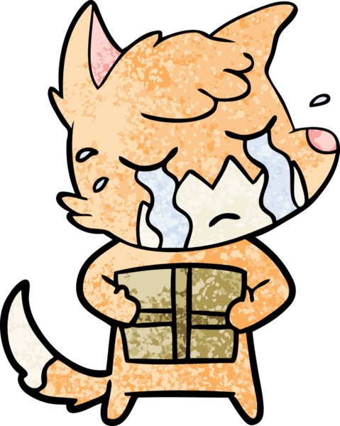 Bir insan tarafından çizilmiş ağlayan tilki çizgi filmi.