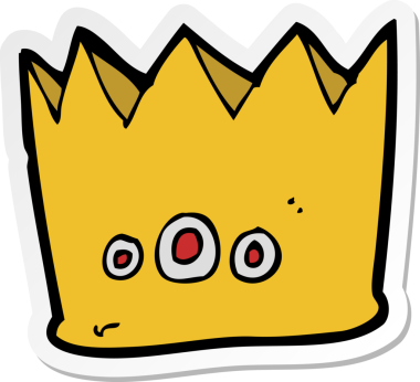 Bir insan tarafından çizilmiş bir karikatür tacı.