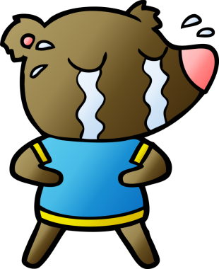 Bir insan tarafından çizilmiş ağlayan ayı.