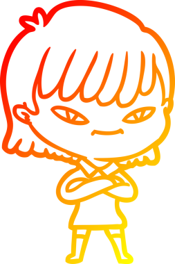 Bir insan tarafından çizilmiş bir karikatür kadın çizimi