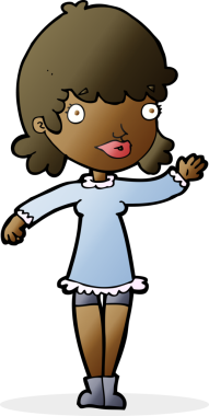 Bir insan tarafından çizilmiş karikatür kadın.