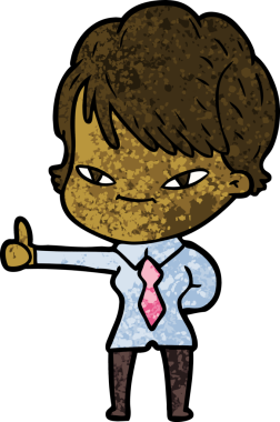 Bir insan tarafından çizilmiş mutlu bir kadın.