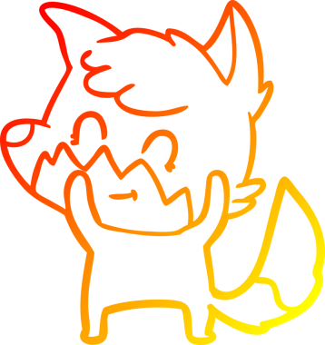 Bir insan tarafından çizilmiş, karikatür, arkadaş canlısı tilki çizimi.